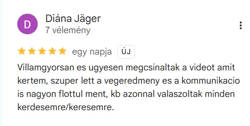 Google-vélemény az A Te Lakásod AI ingatlanvideó szolgáltatásról